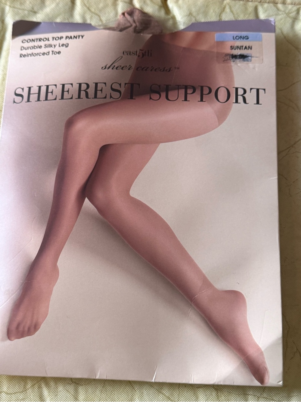 East 5th Sheerest Support Control Top Pantyhose Sheer Caress - Suntan-Size Long